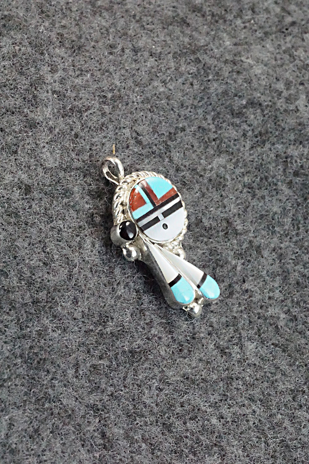 Multi Stone and Sterling Silver Pendant - Geraldine Lonjose