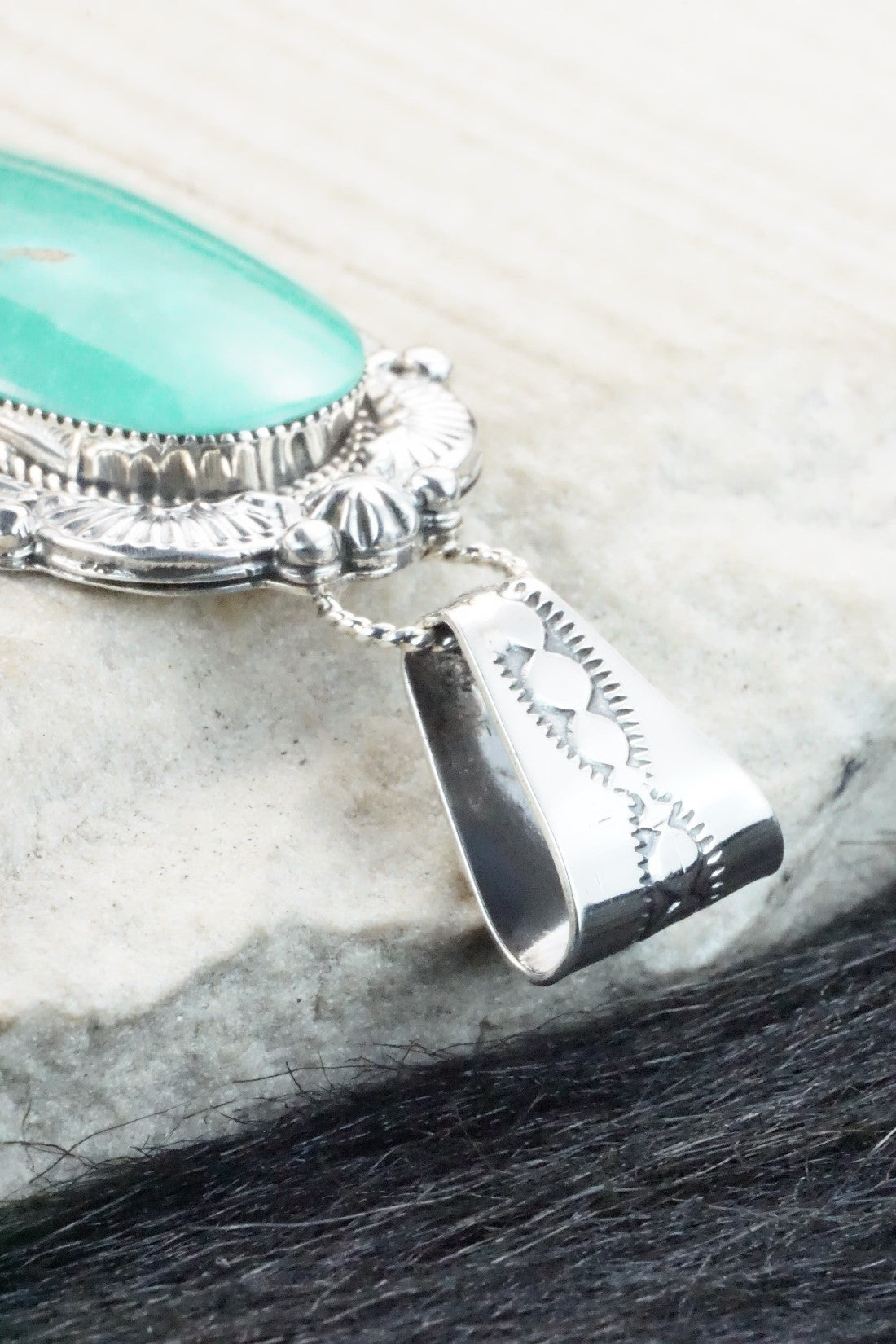 Turquoise & Sterling Silver Pendant - Emerson Delgarito