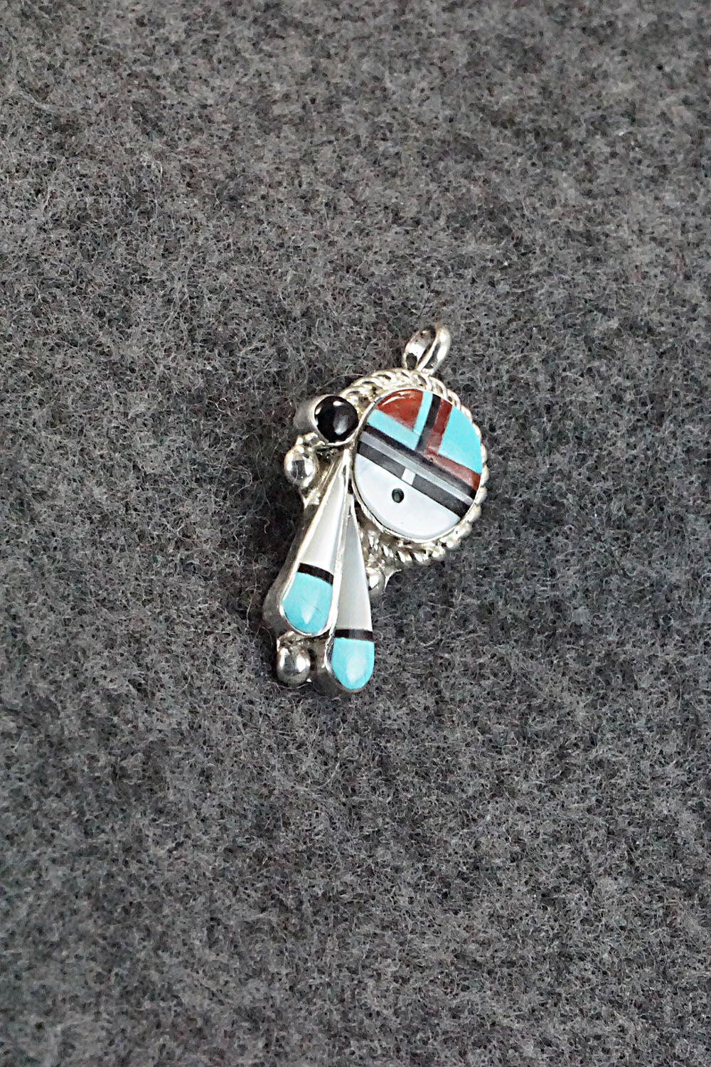 Multi Stone and Sterling Silver Pendant - Geraldine Lonjose