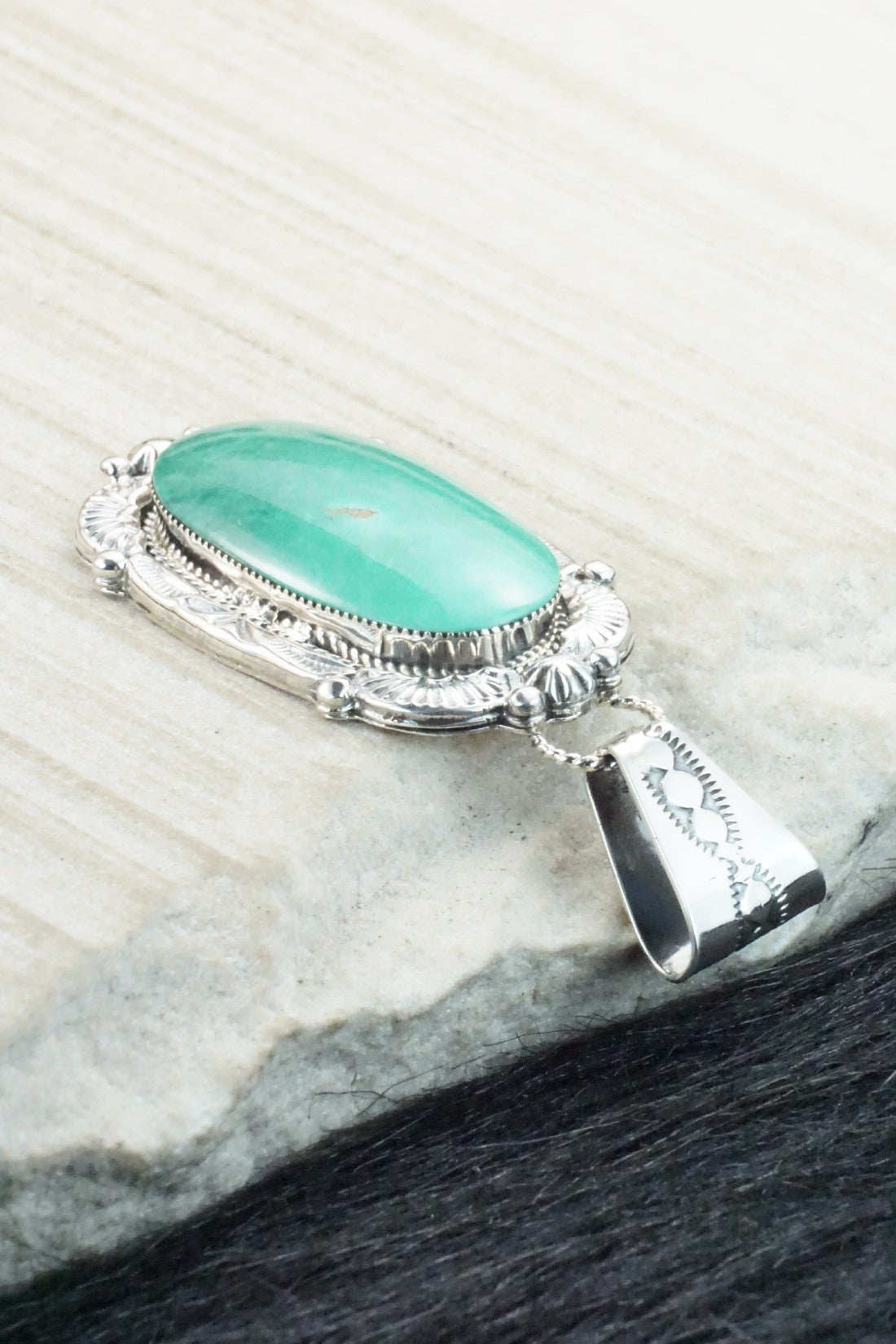 Turquoise & Sterling Silver Pendant - Emerson Delgarito