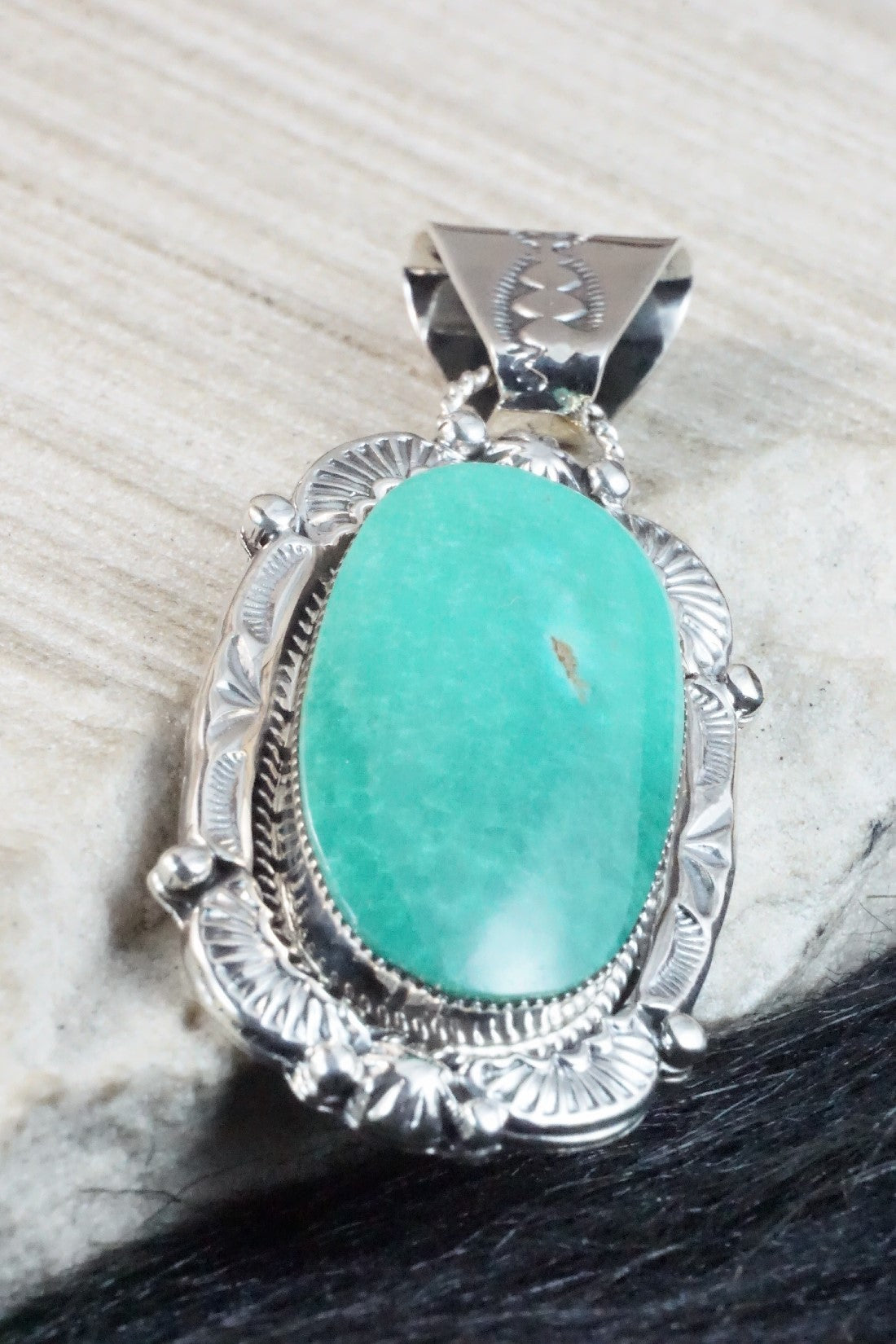 Turquoise & Sterling Silver Pendant - Emerson Delgarito