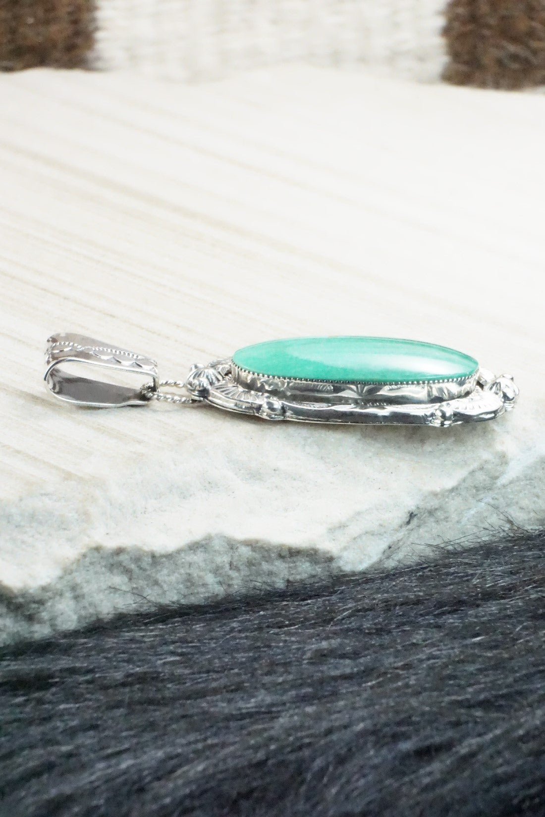 Turquoise & Sterling Silver Pendant - Emerson Delgarito