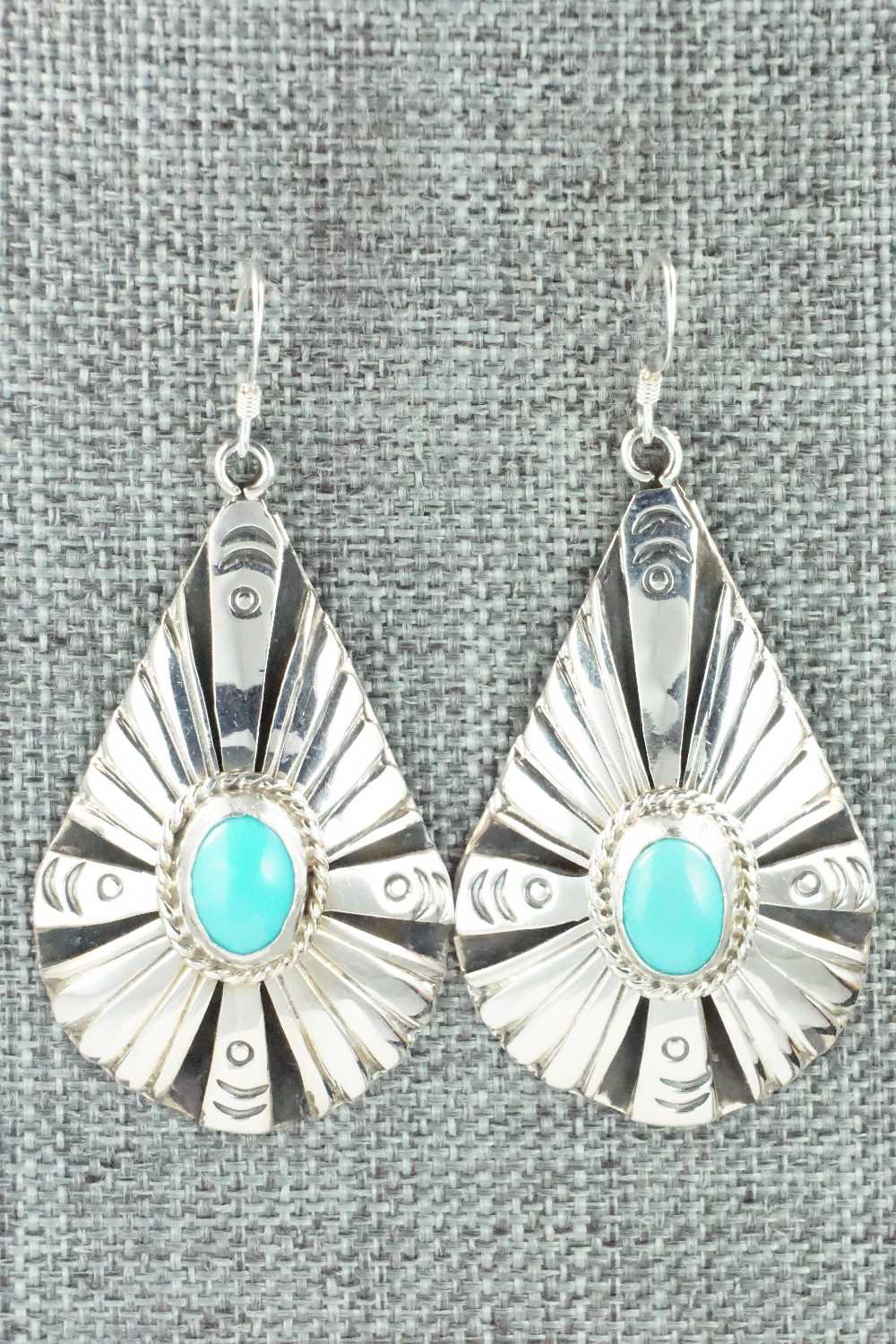 Turquoise & Sterling Silver Earrings - Henry Attakai