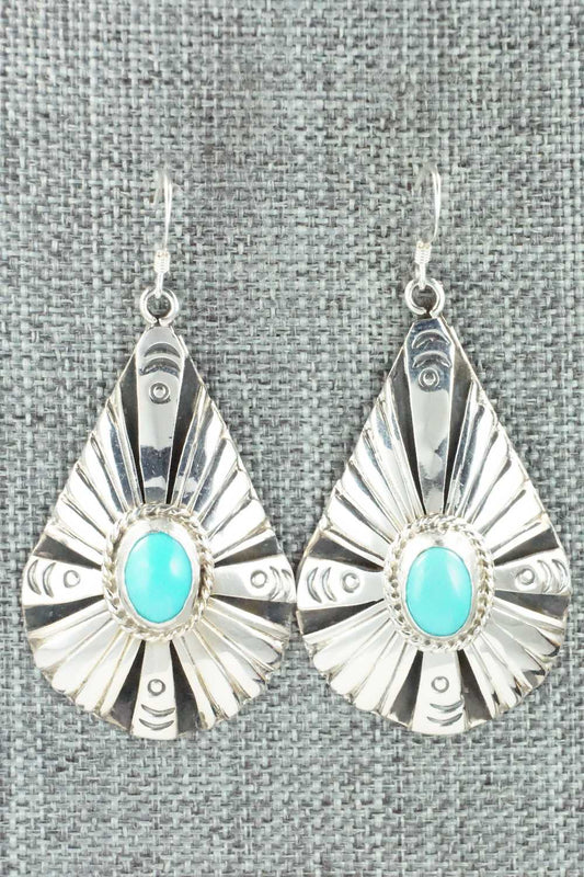 Turquoise & Sterling Silver Earrings - Henry Attakai