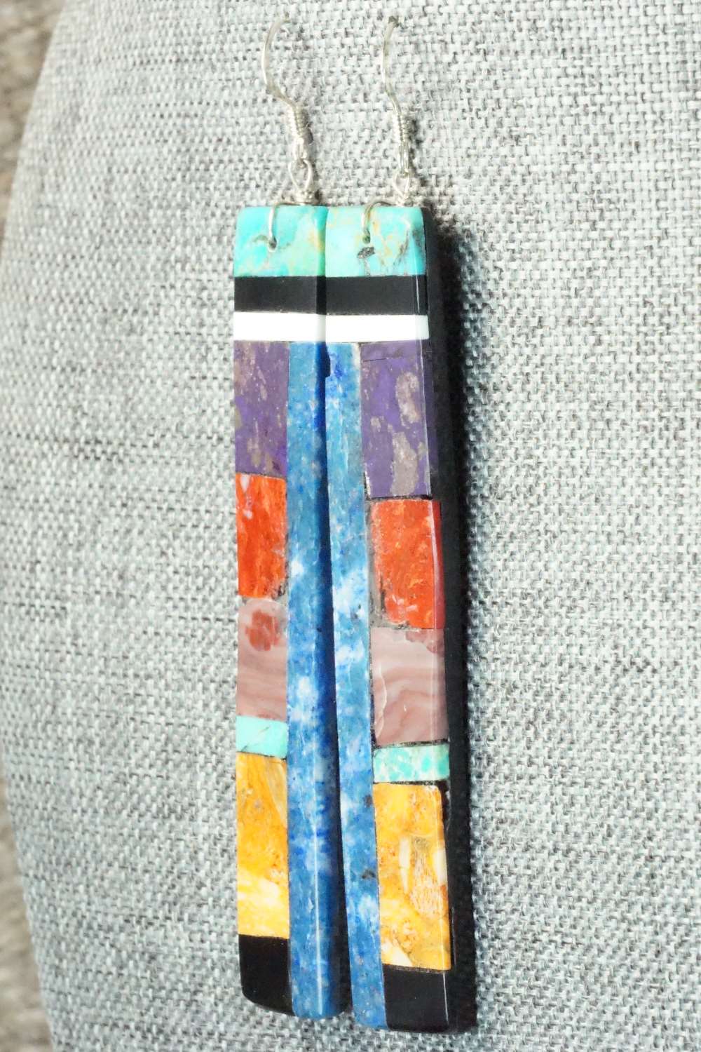 Multi Stone & Sterling Silver Earrings - Torevia Crespin