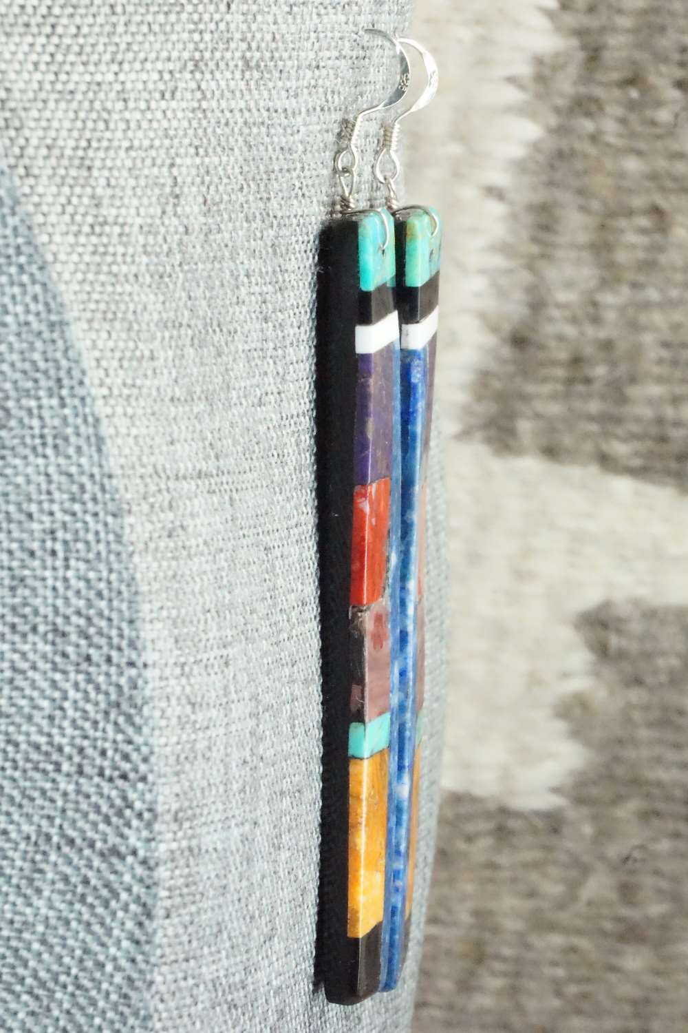 Multi Stone & Sterling Silver Earrings - Torevia Crespin