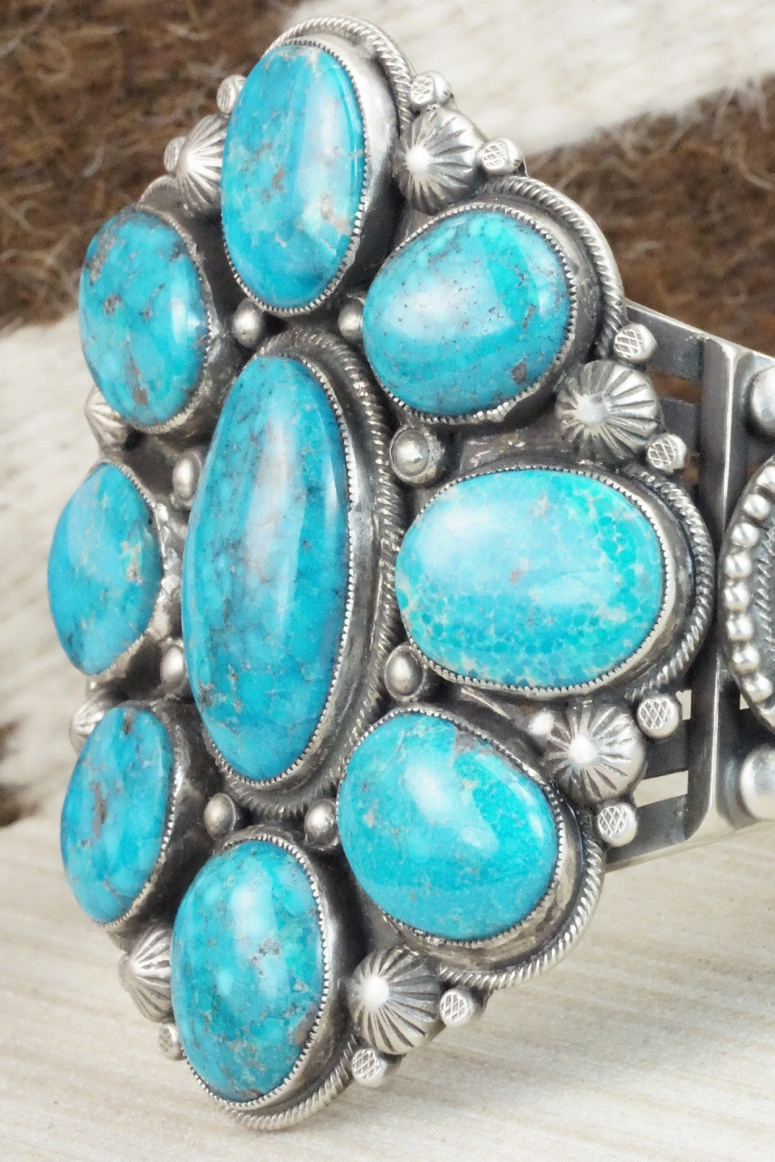 Turquoise and Sterling Silver Bracelet - Calvin Martinez