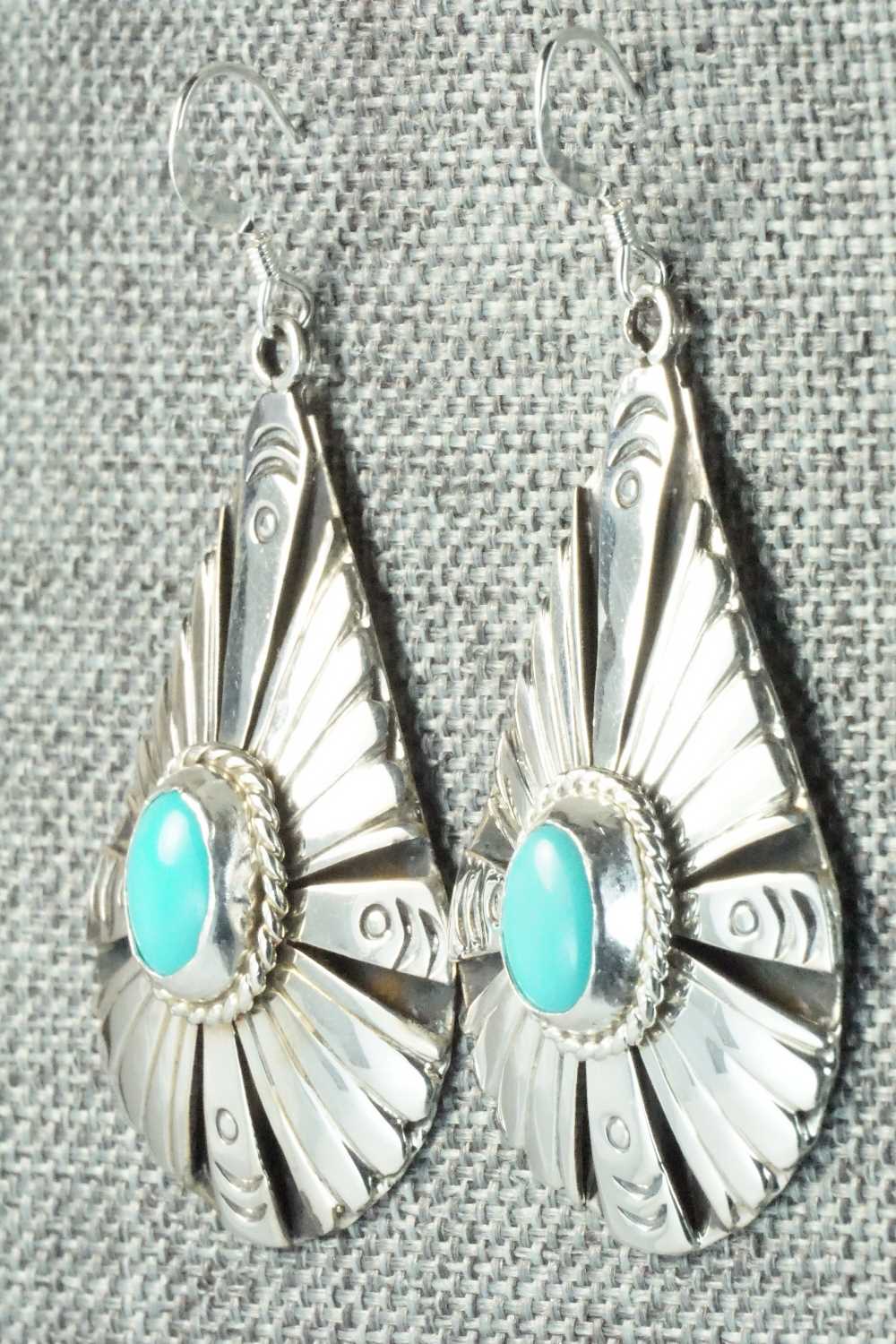 Turquoise & Sterling Silver Earrings - Henry Attakai