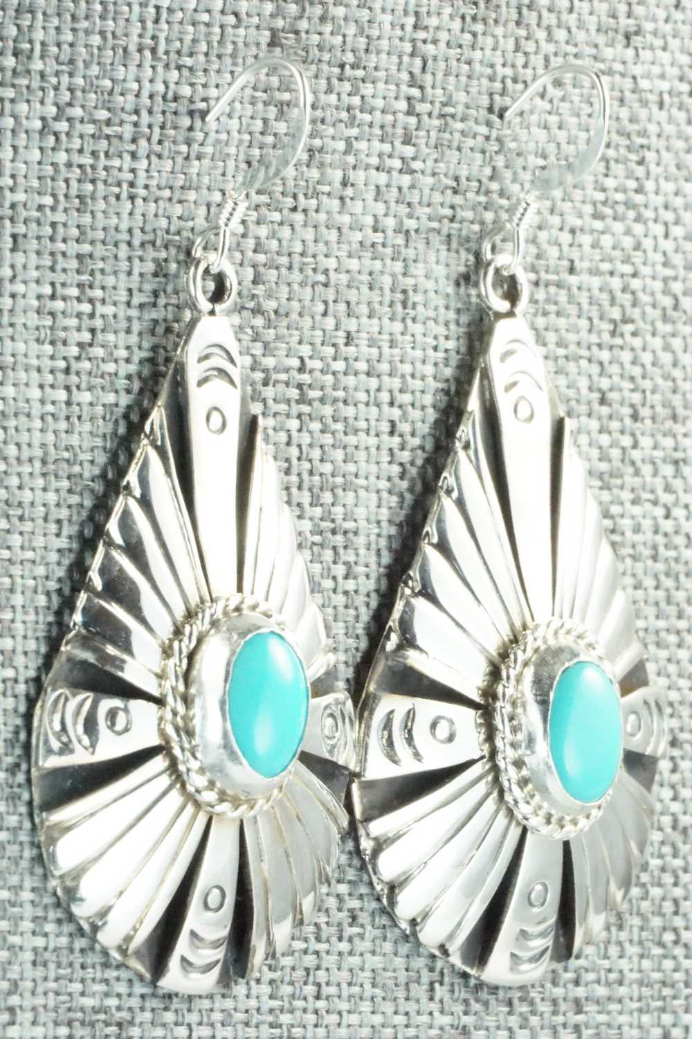 Turquoise & Sterling Silver Earrings - Henry Attakai
