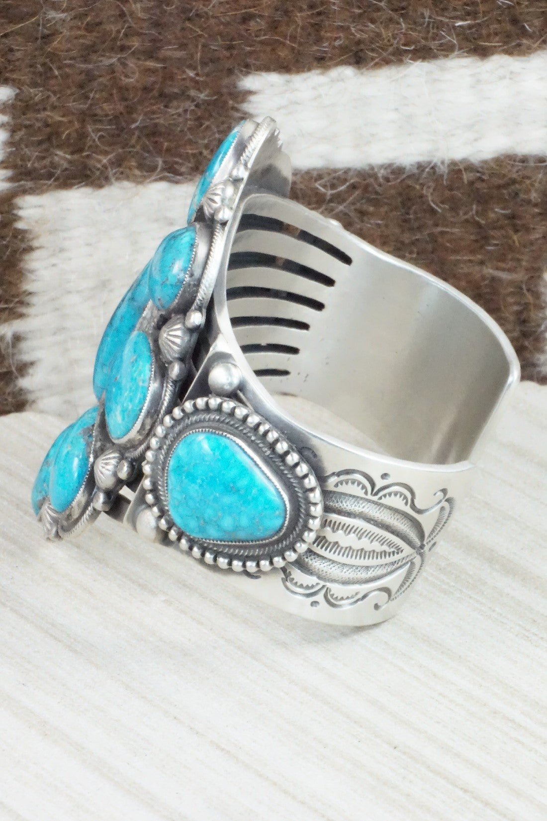 Turquoise and Sterling Silver Bracelet - Calvin Martinez