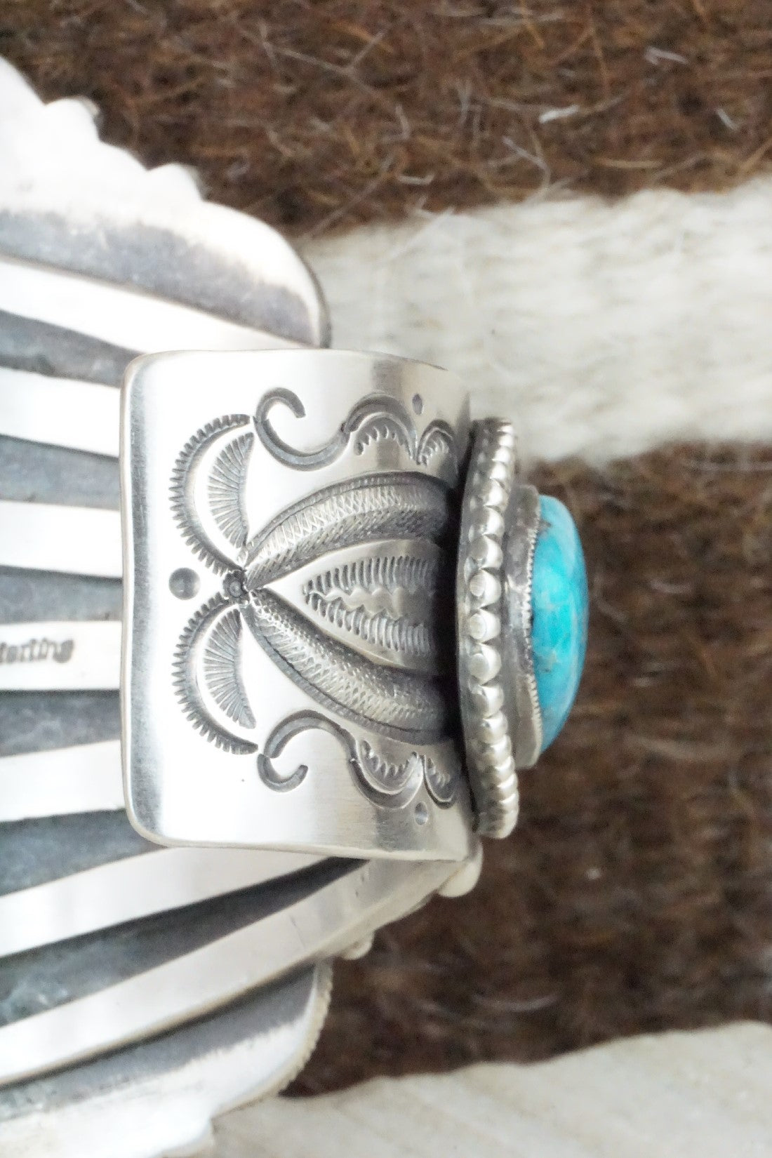 Turquoise and Sterling Silver Bracelet - Calvin Martinez