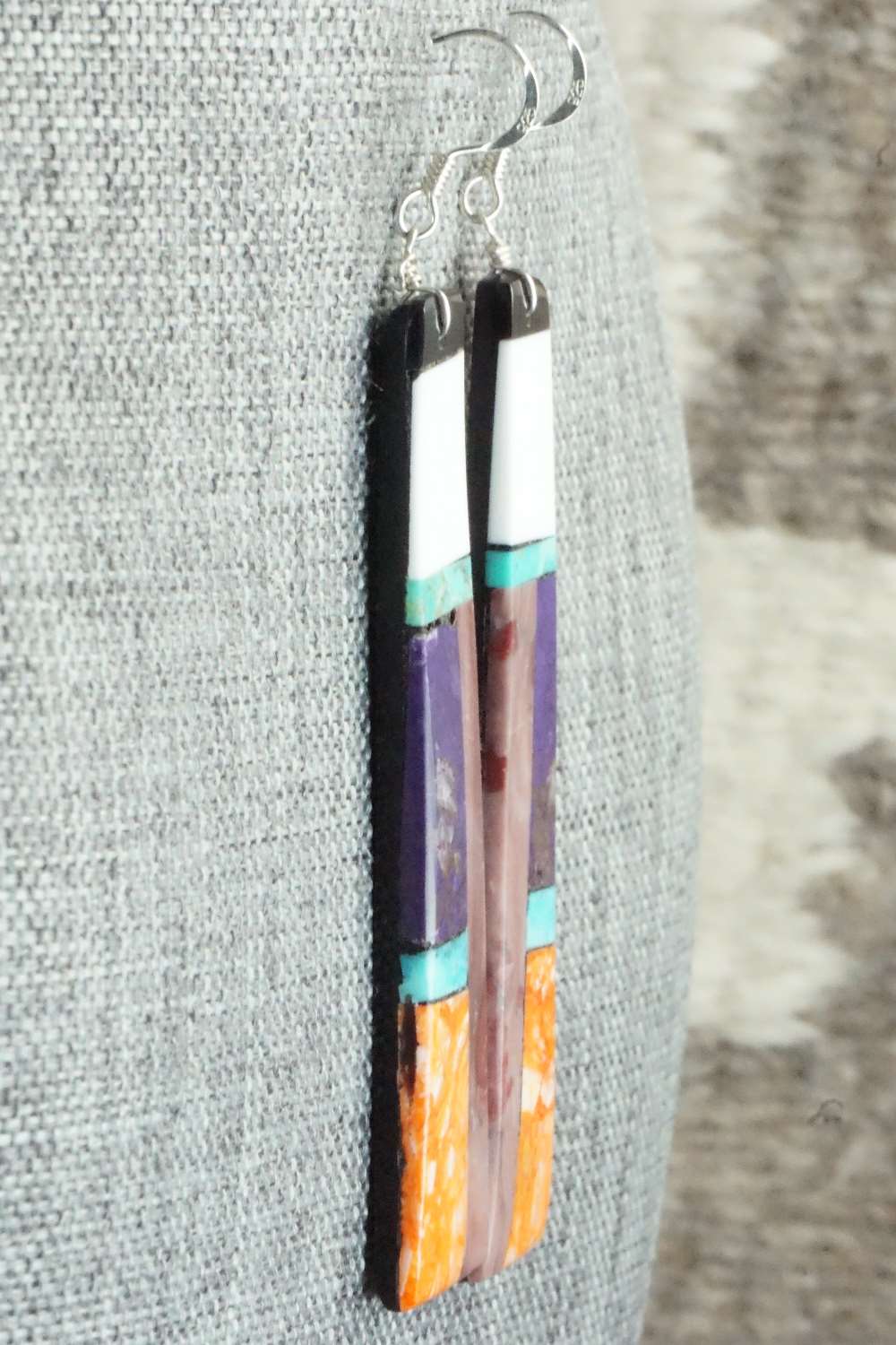 Multi Stone & Sterling Silver Earrings - Torevia Crespin