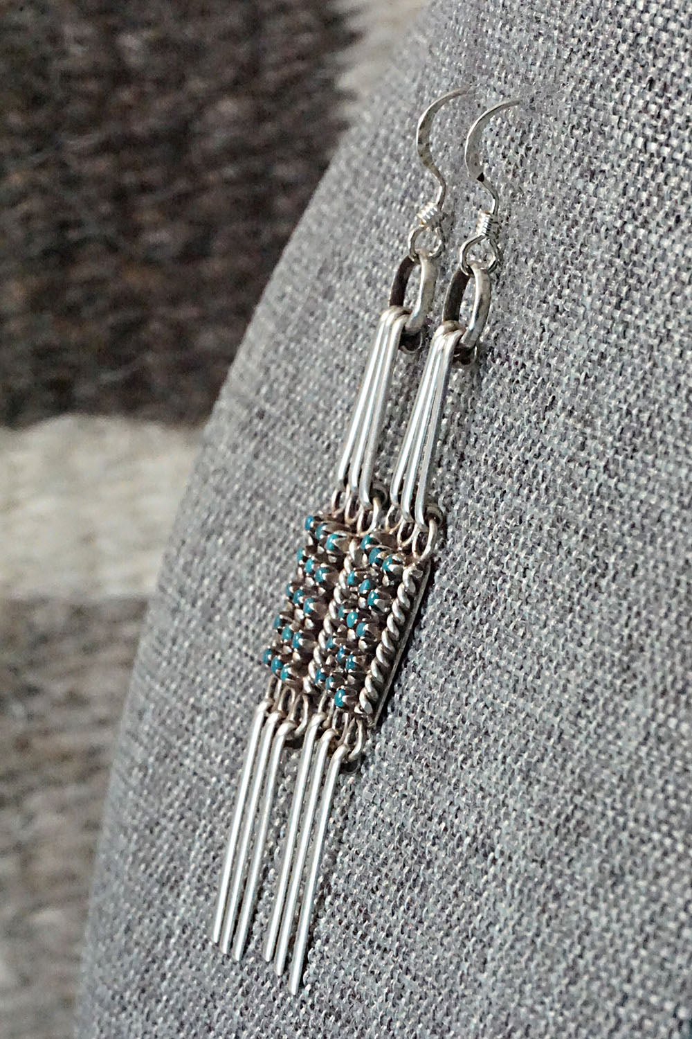 Turquoise & Sterling Silver Earrings - Justin Amesoli