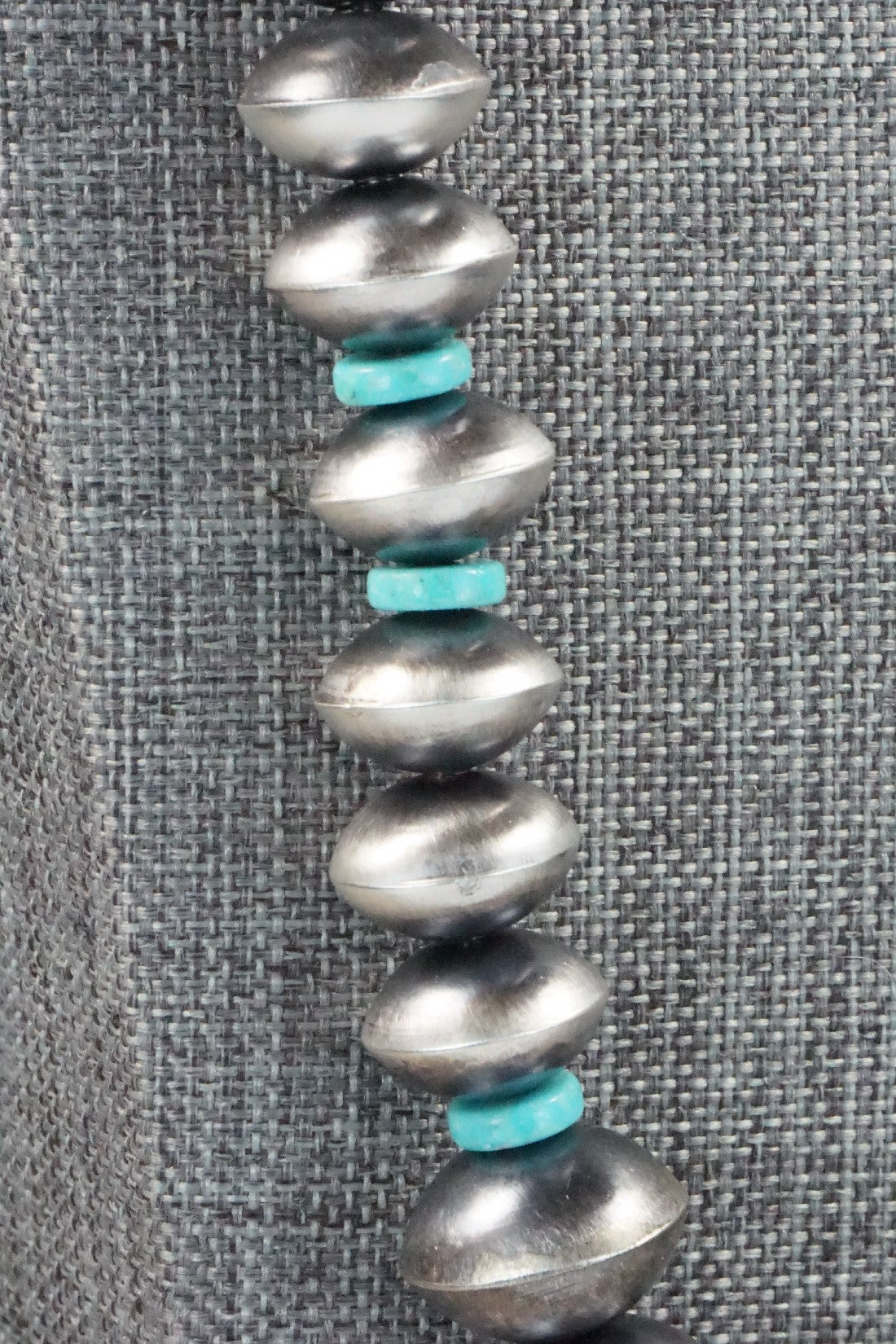 Turquoise & Sterling Silver Navajo Pearl Necklace Set - Sharon Cooley