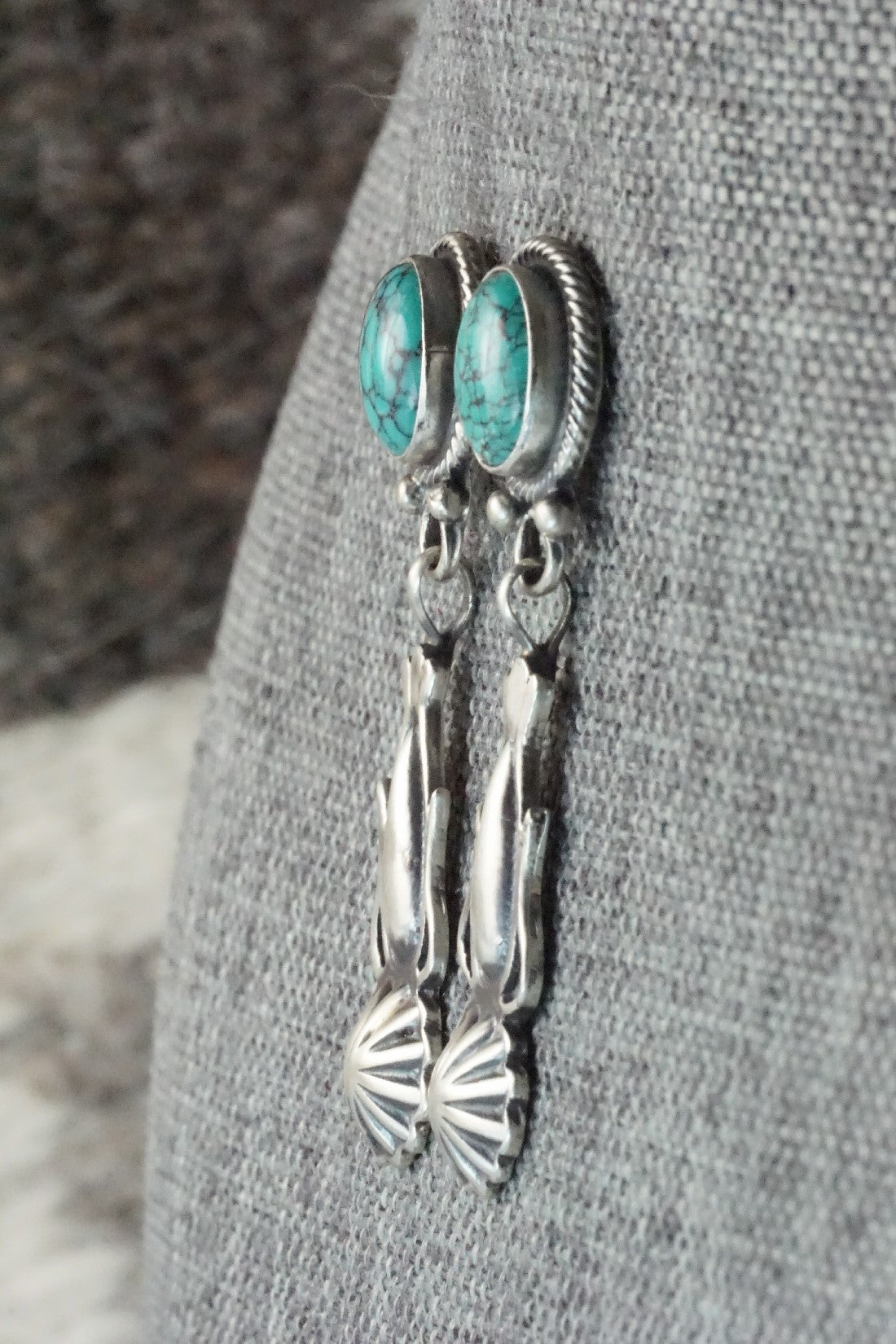 Turquoise & Sterling Silver Earrings - Verley Betone