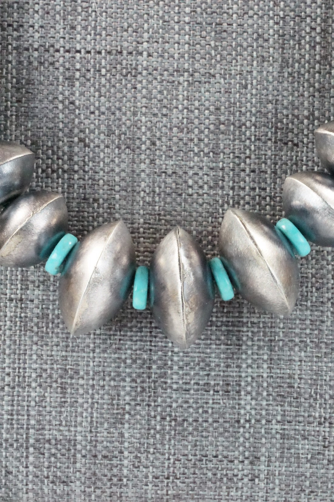 Turquoise & Sterling Silver Navajo Pearl Necklace Set - Sharon Cooley