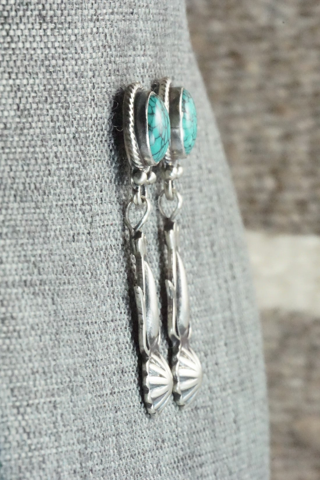 Turquoise & Sterling Silver Earrings - Verley Betone