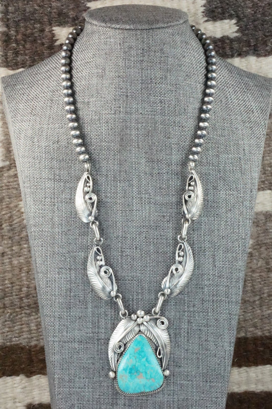 Turquoise & Sterling Silver Necklace - Davey Morgan