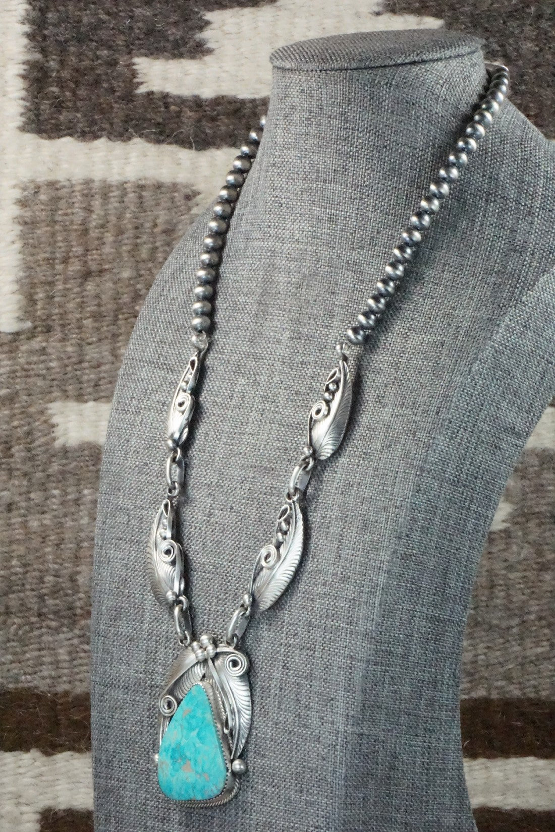 Turquoise & Sterling Silver Necklace - Davey Morgan