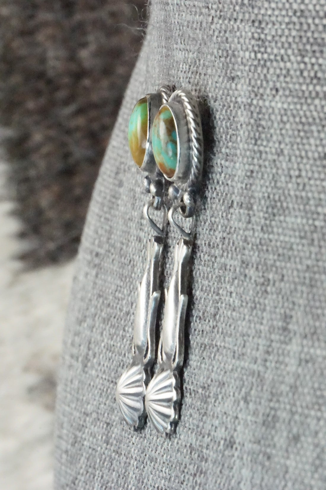 Turquoise & Sterling Silver Earrings - Verley Betone