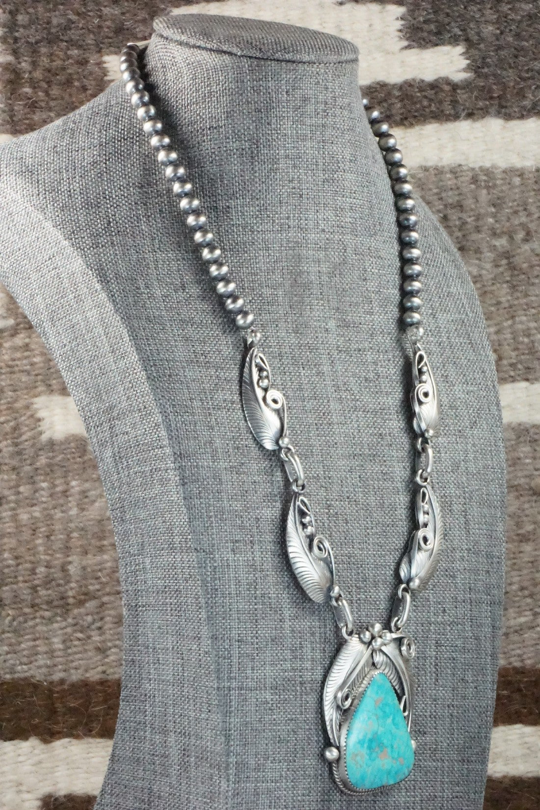 Turquoise & Sterling Silver Necklace - Davey Morgan