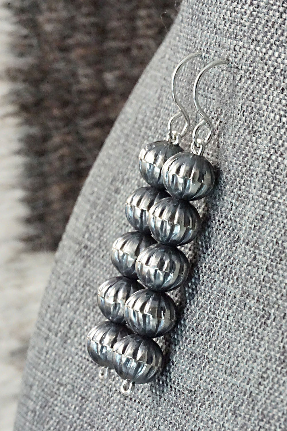 Sterling Silver Navajo Pearl Earrings - Tonisha Haley