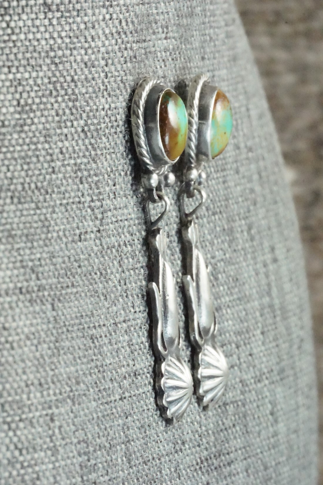 Turquoise & Sterling Silver Earrings - Verley Betone
