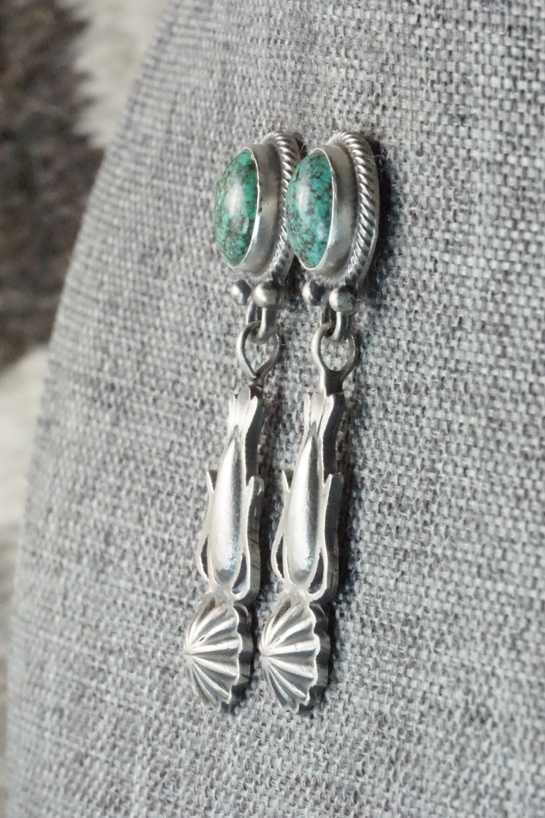 Turquoise & Sterling Silver Earrings - Verley Betone