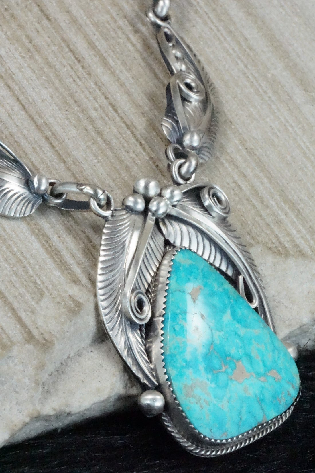 Turquoise & Sterling Silver Necklace - Davey Morgan