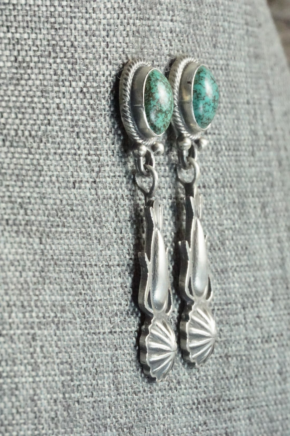 Turquoise & Sterling Silver Earrings - Verley Betone