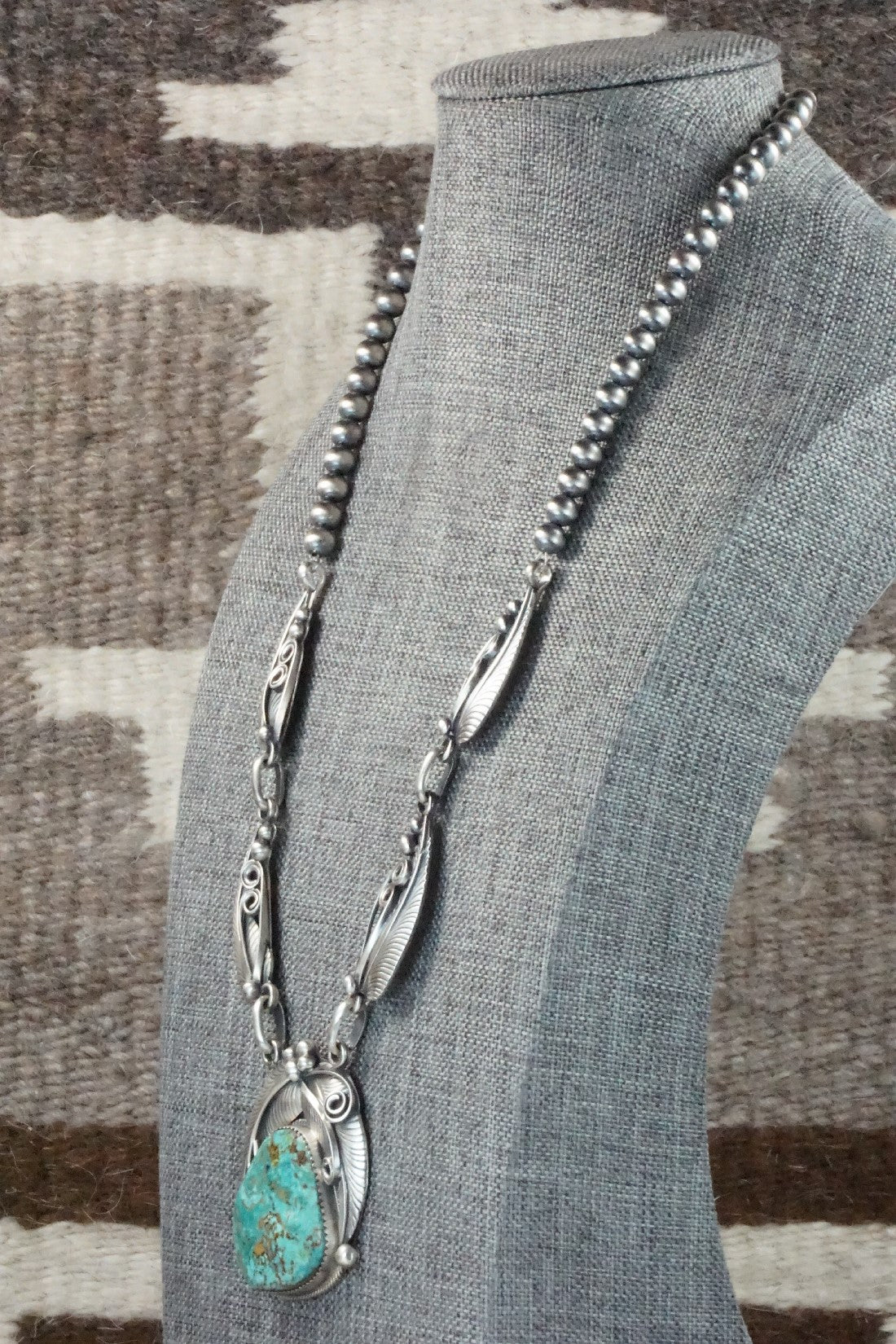 Turquoise & Sterling Silver Necklace - Davey Morgan