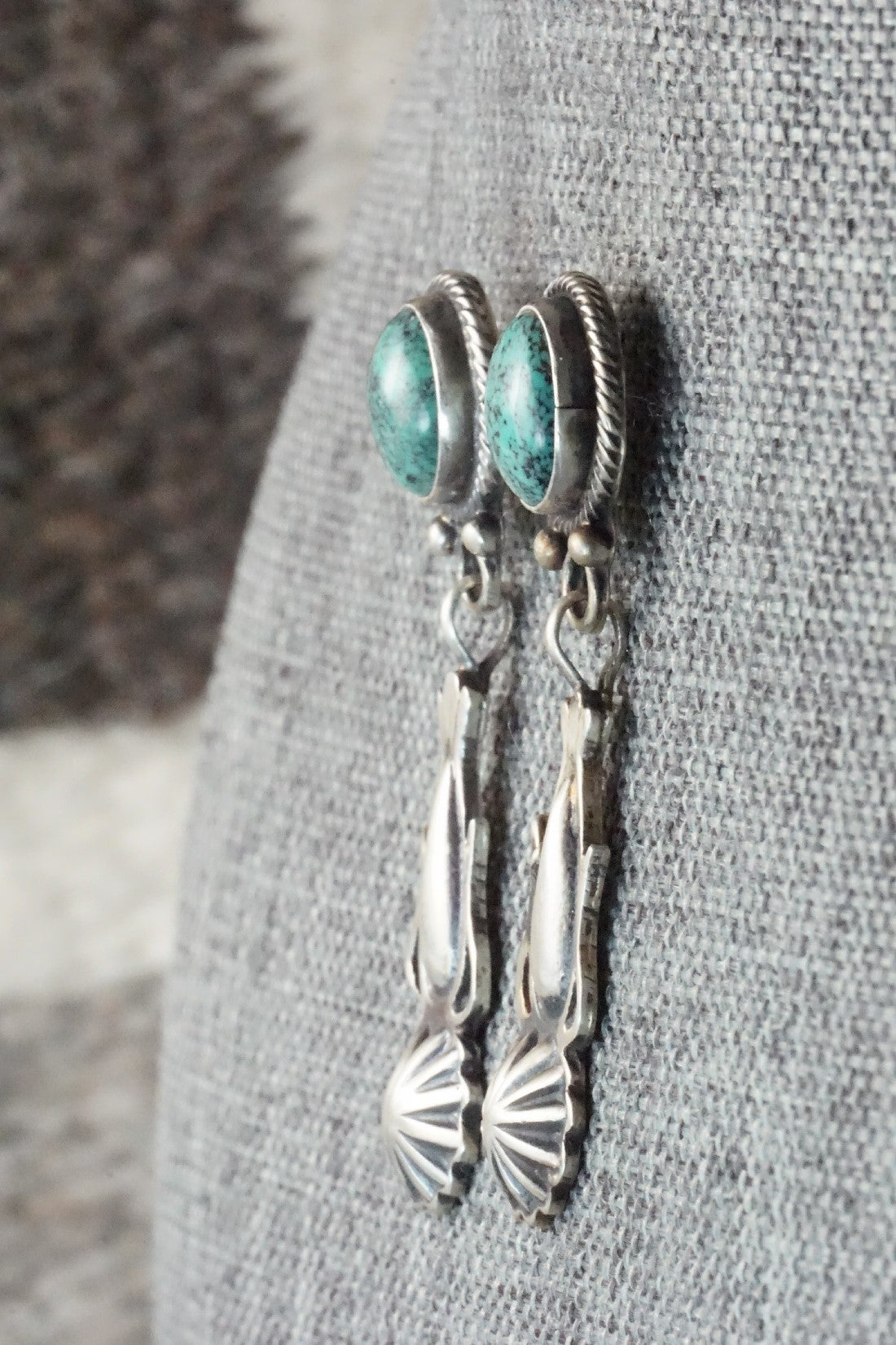 Turquoise & Sterling Silver Earrings - Verley Betone