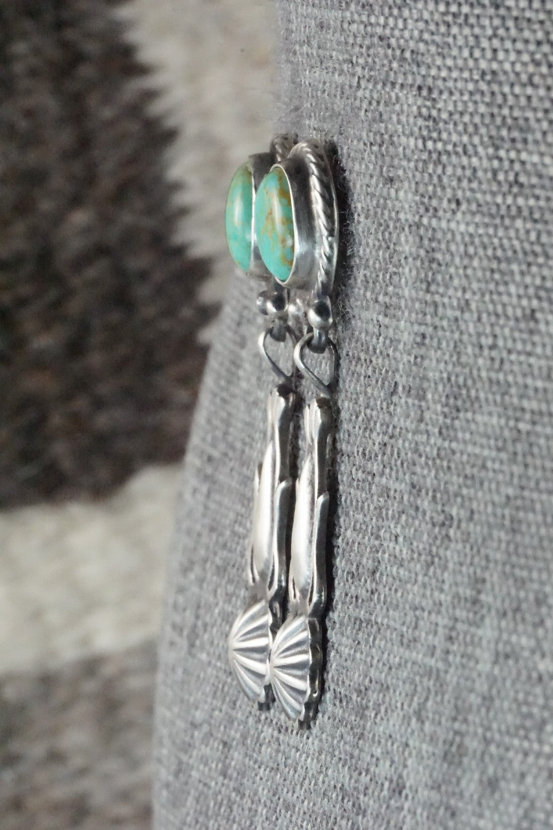 Turquoise & Sterling Silver Earrings - Verley Betone