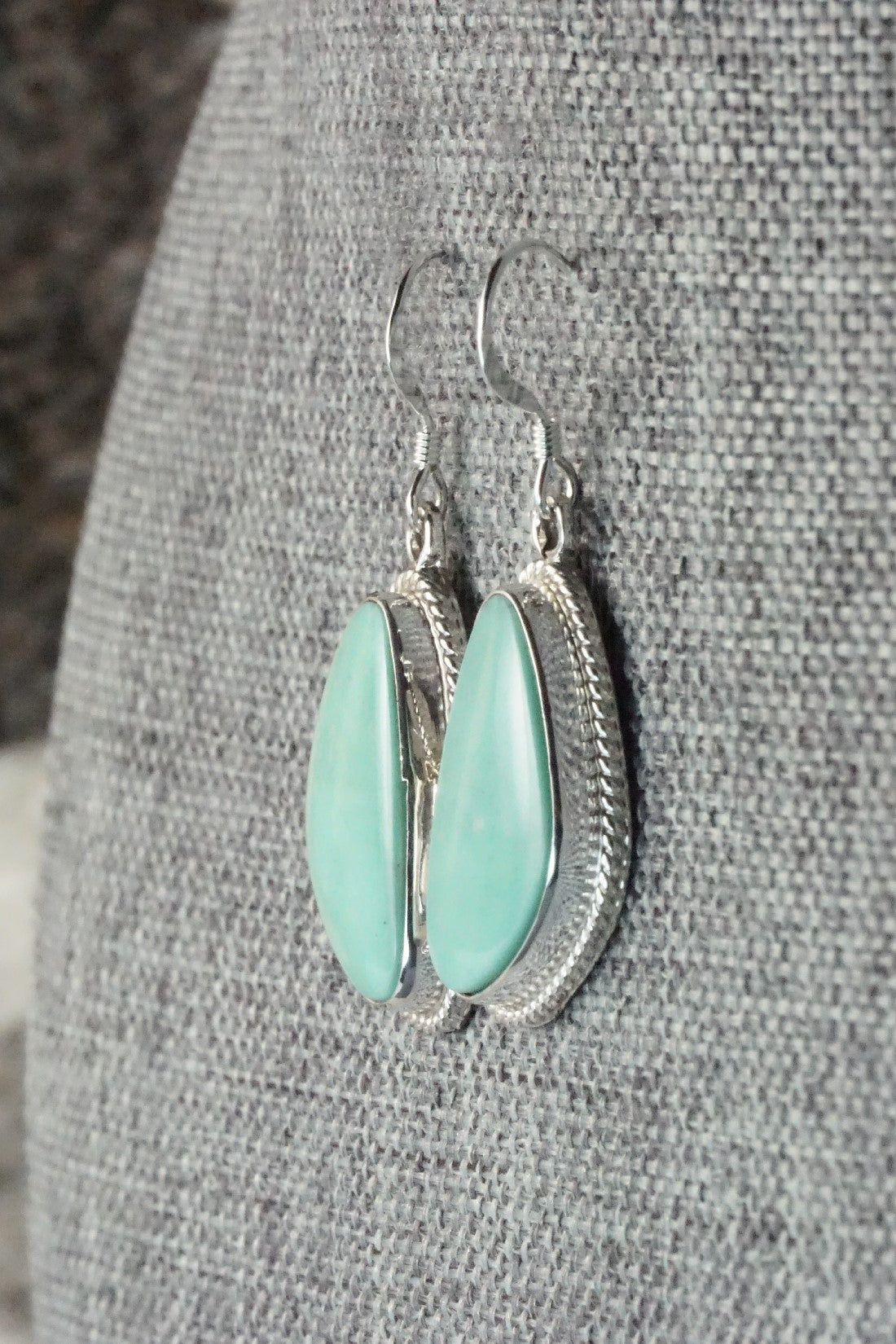 Turquoise & Sterling Silver Earrings - Lee Shorty