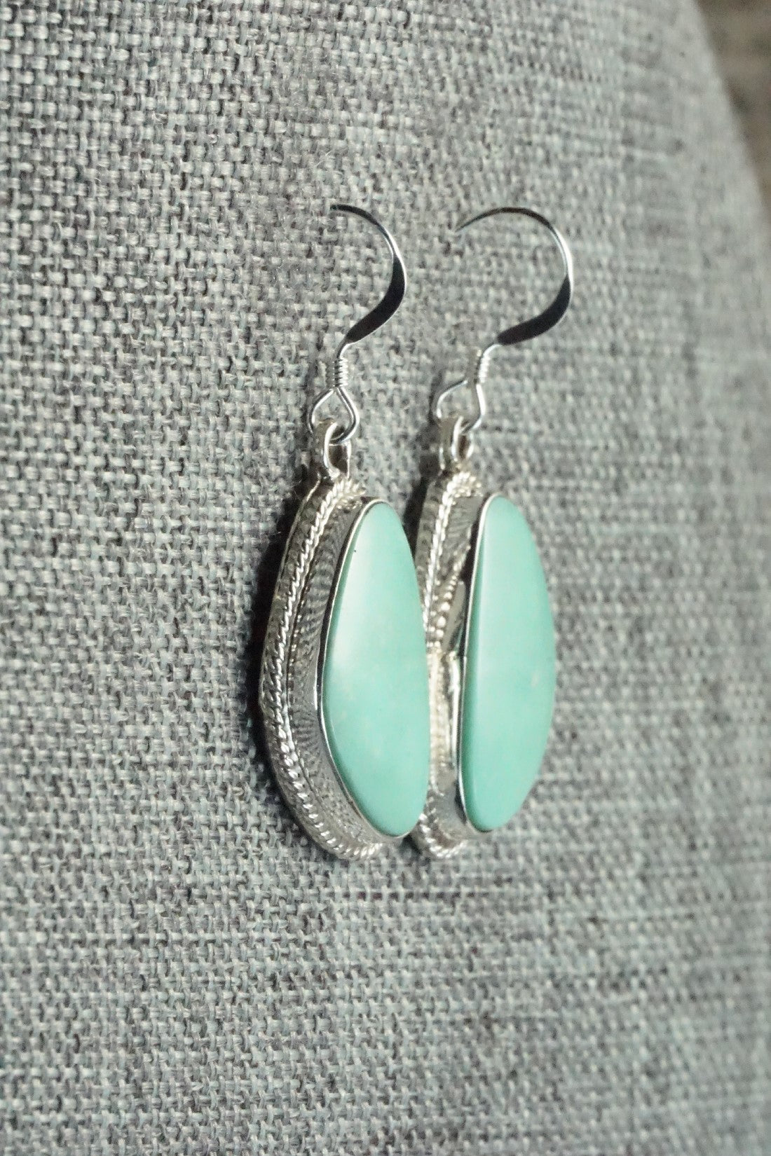 Turquoise & Sterling Silver Earrings - Lee Shorty