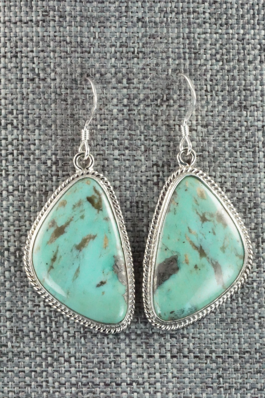 Turquoise & Sterling Silver Earrings - Lee Shorty