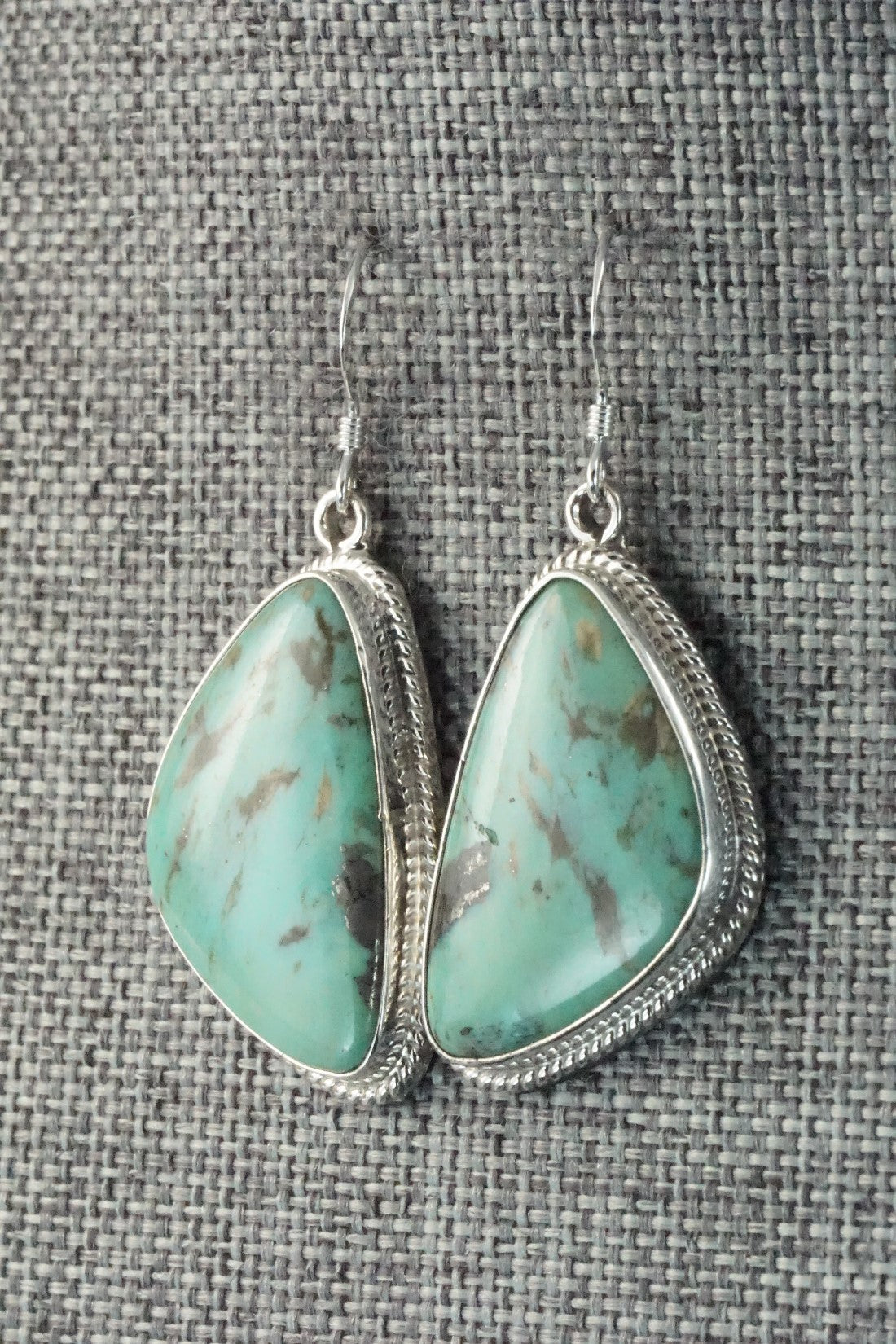 Turquoise & Sterling Silver Earrings - Lee Shorty