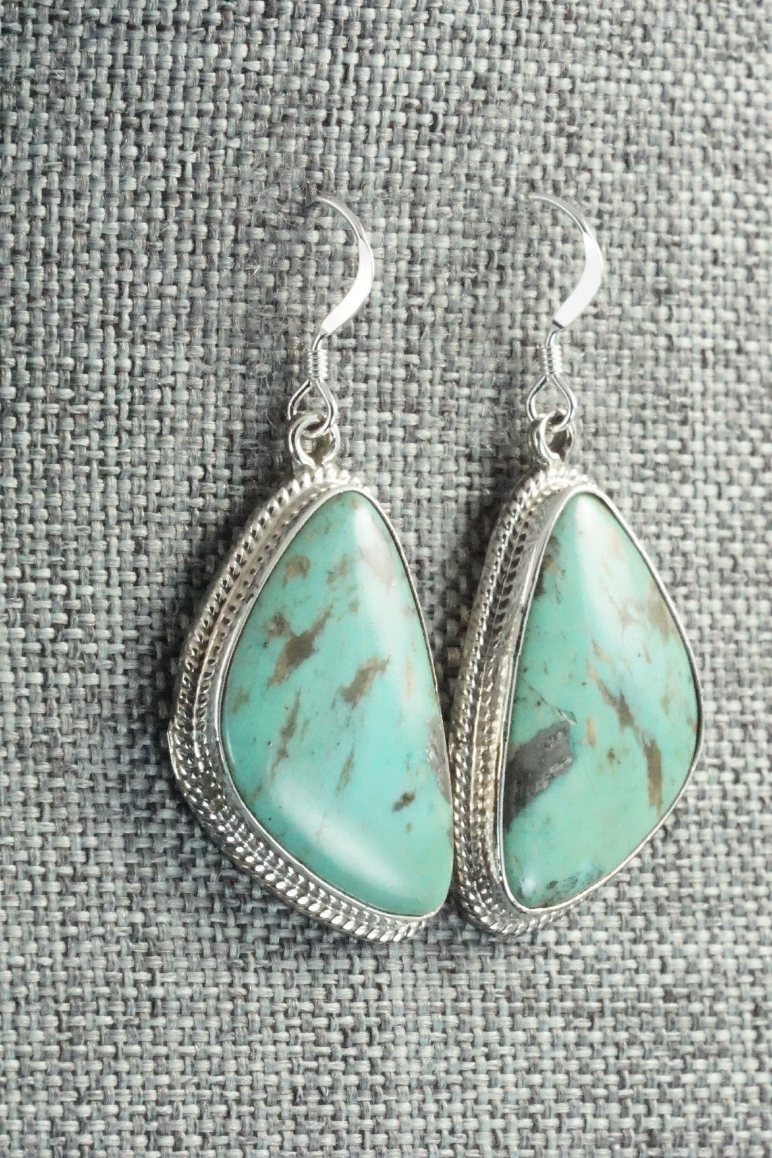 Turquoise & Sterling Silver Earrings - Lee Shorty