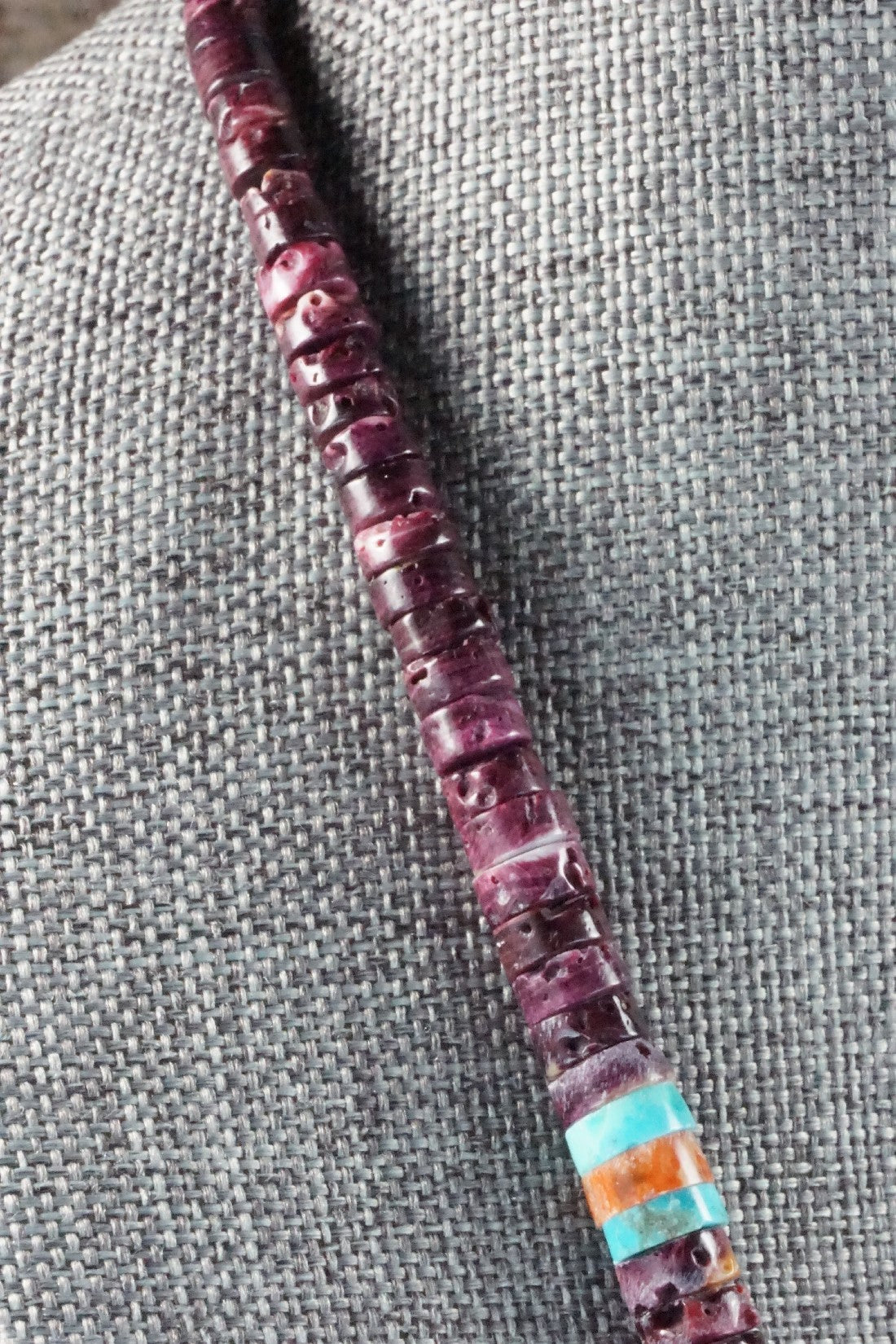 Turquoise & Spiny Oyster Necklace - Joe Garcia