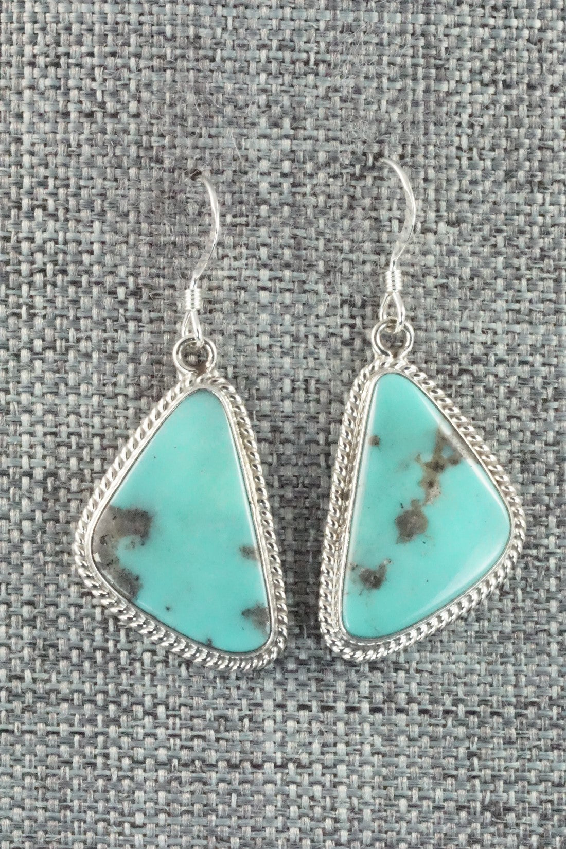 Turquoise & Sterling Silver Earrings - Lee Shorty