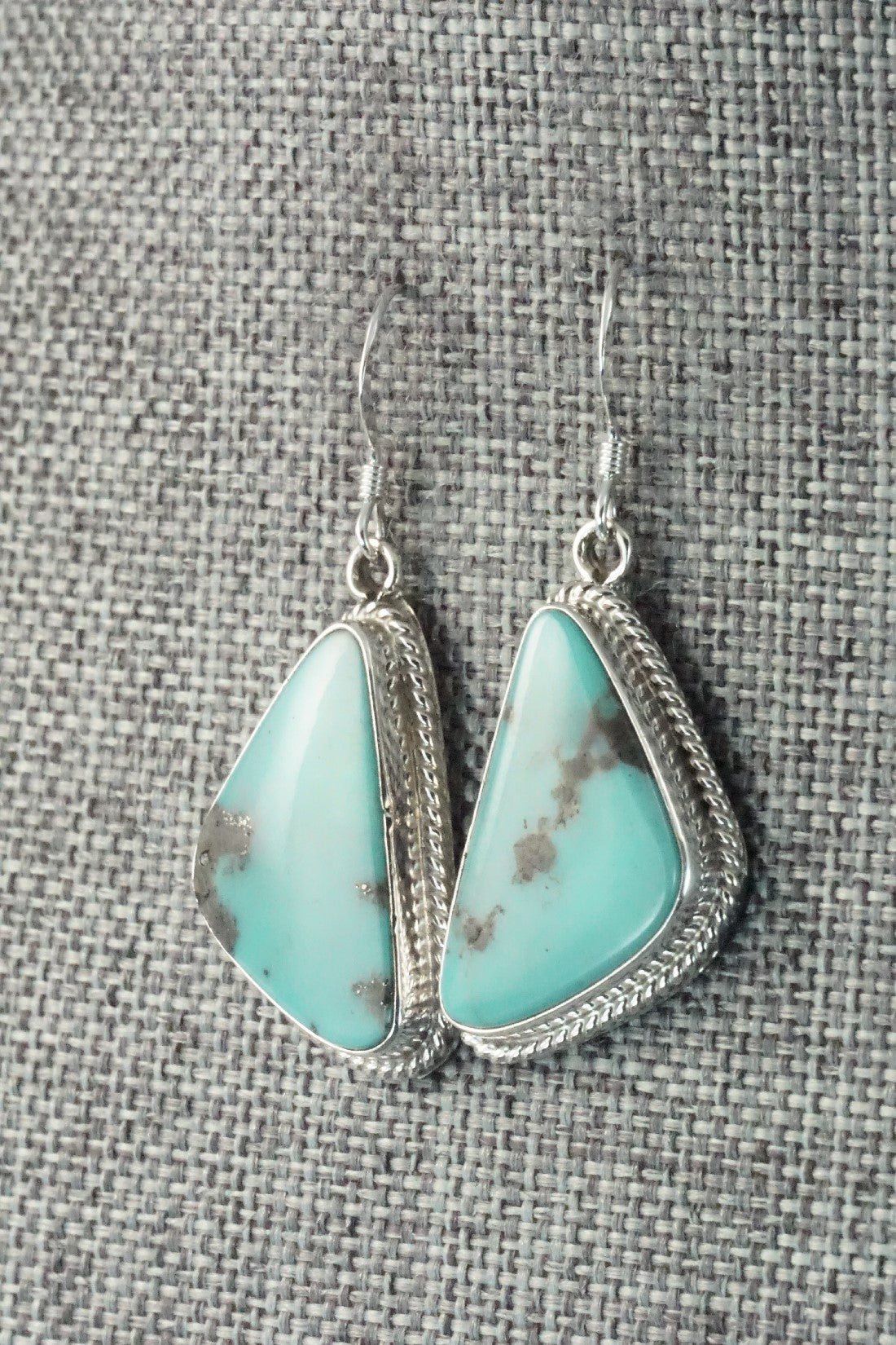 Turquoise & Sterling Silver Earrings - Lee Shorty