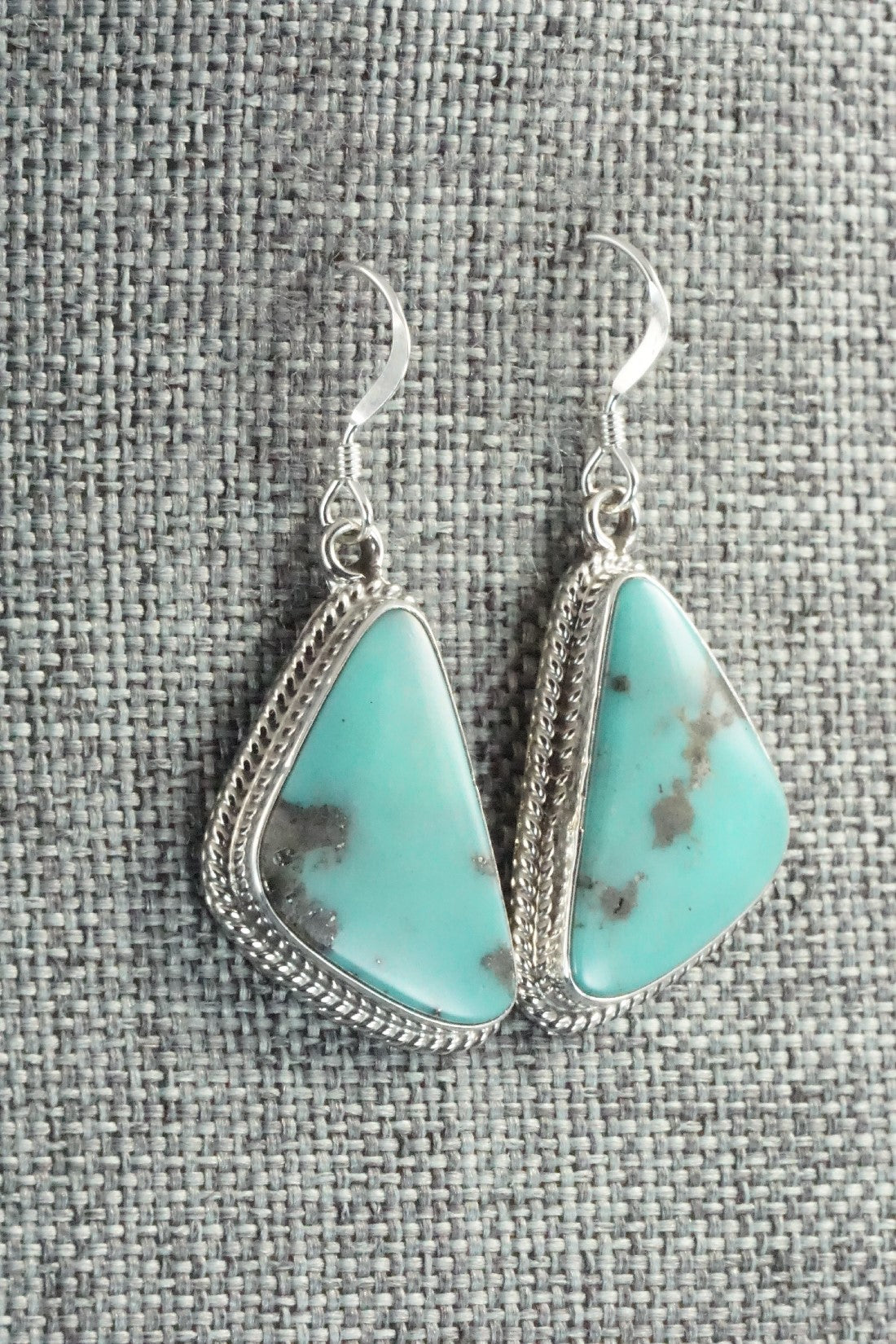 Turquoise & Sterling Silver Earrings - Lee Shorty