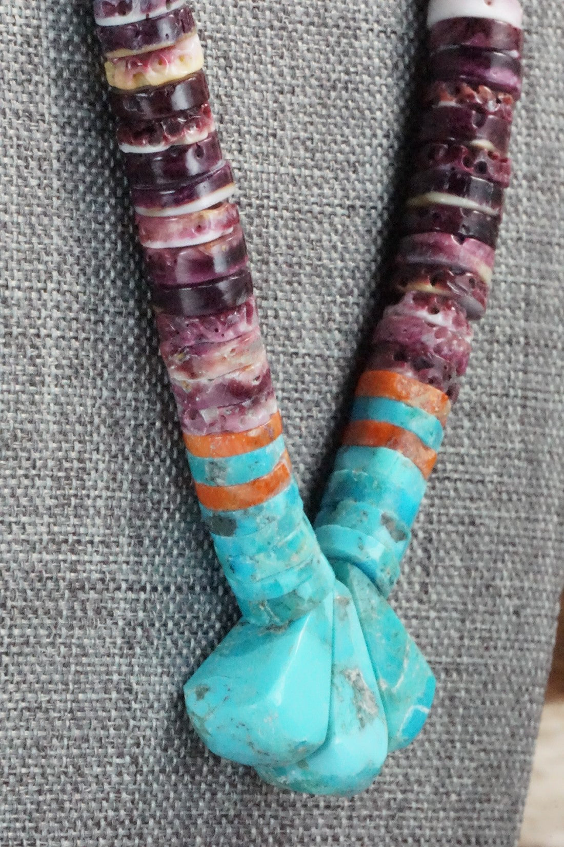 Turquoise & Spiny Oyster Necklace - Joe Garcia