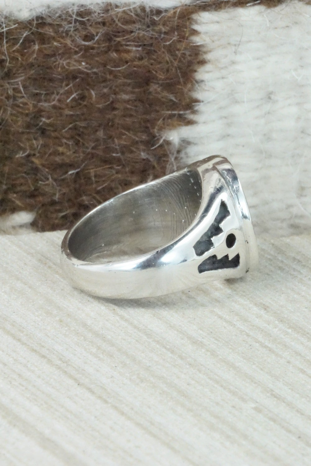 Multi Stone & Sterling Silver Inlay Ring - Charlotte Dishta - Size 11.75
