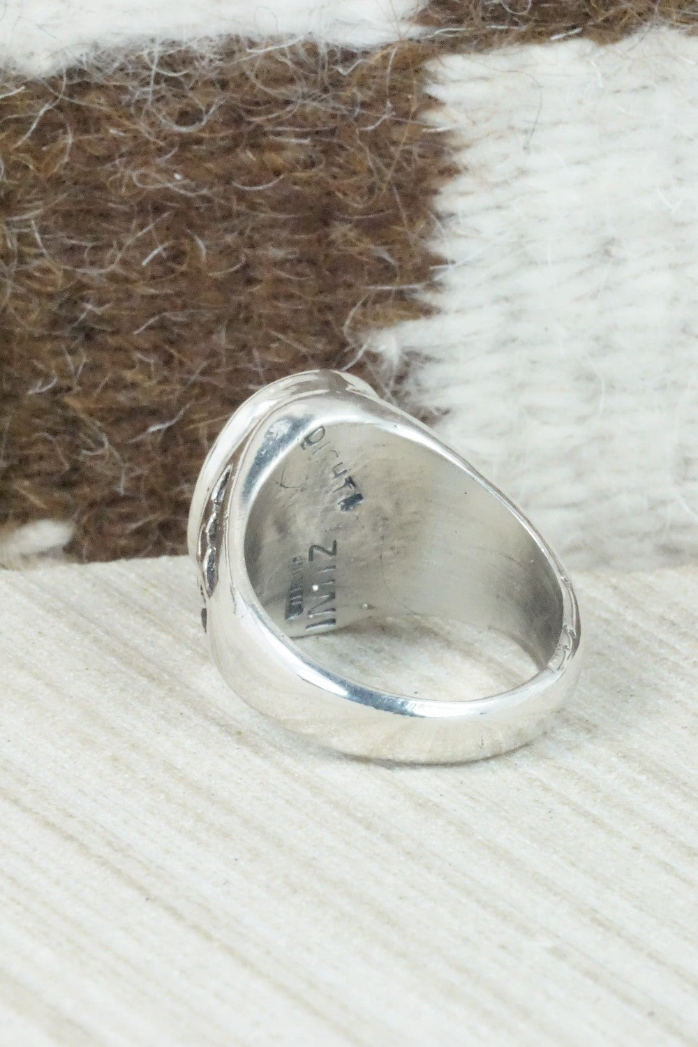 Multi Stone & Sterling Silver Inlay Ring - Charlotte Dishta - Size 12