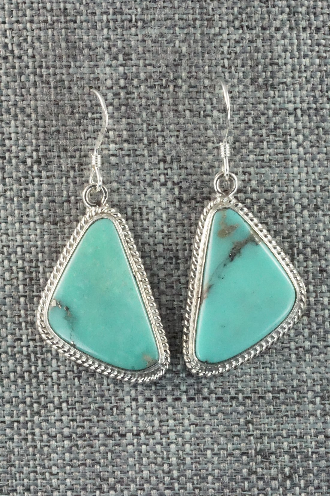 Turquoise & Sterling Silver Earrings - Lee Shorty