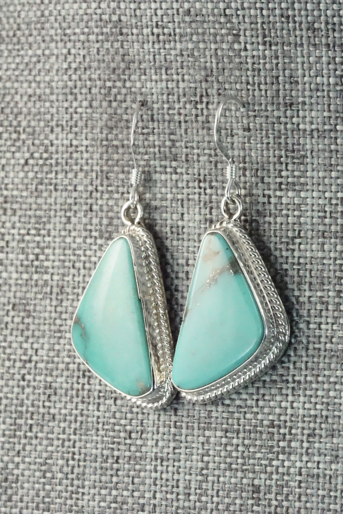 Turquoise & Sterling Silver Earrings - Lee Shorty
