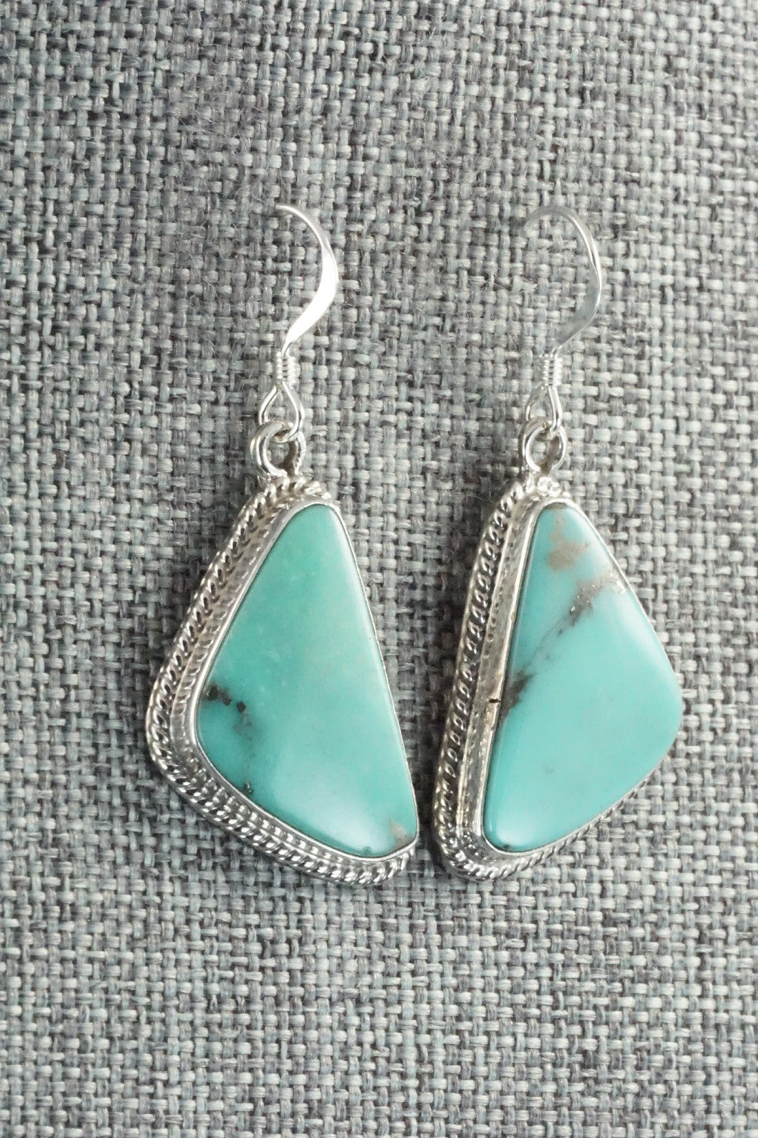 Turquoise & Sterling Silver Earrings - Lee Shorty