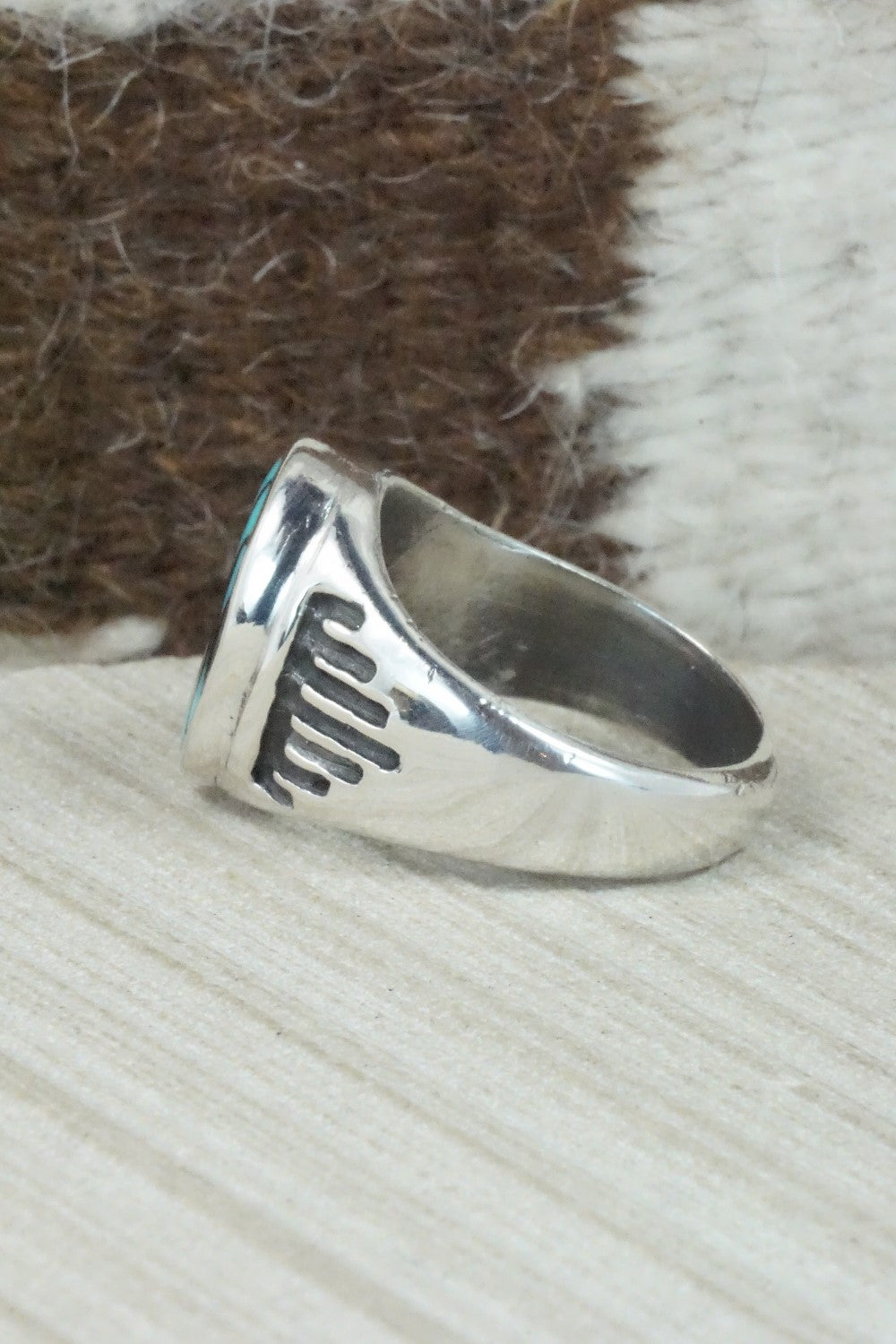Multi Stone & Sterling Silver Inlay Ring - Charlotte Dishta - Size 12