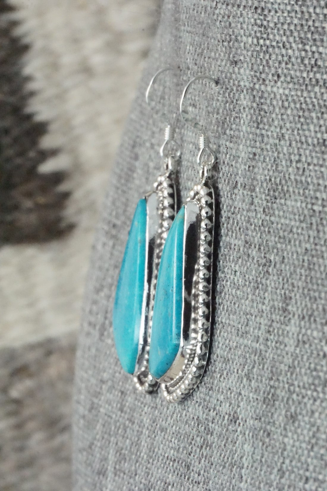 Turquoise & Sterling Silver Earrings - Verley Betone